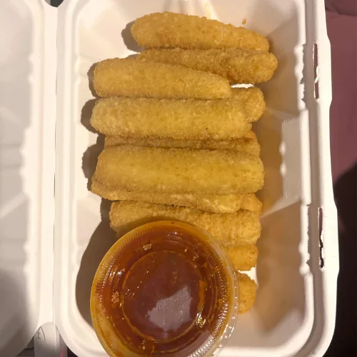 Mozzarella Sticks - Fried cheese sticks with marinara.